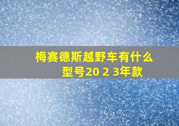 梅赛德斯越野车有什么型号20 2 3年款